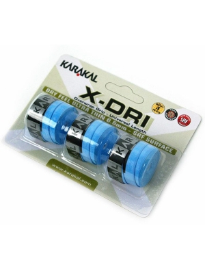 Karakal X-Dri Overwrap Grip 3pk - Sky Blue